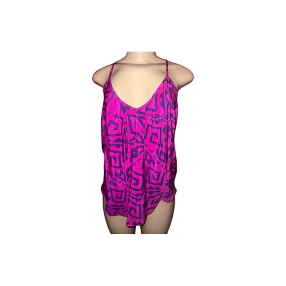 Amanda Uprichard Pink & Purple Aztec Print Silk Tank Small - Picture 1 of 7